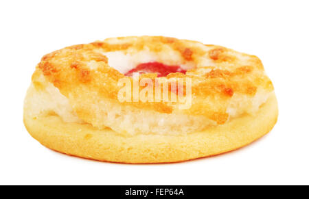 soft cookie with strawberry jam, isolated on white Stock Photo