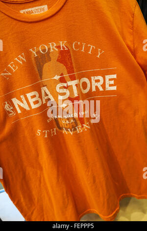NBA Flagship Store T-Shirt, 545 Fifth Avenue, NYC Stock Photo