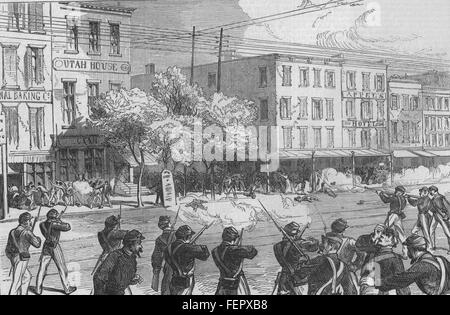 NEW YORK New York Irish Orange Riots The Irish Orange Riots in New York 1871. Illustrated London News Stock Photo