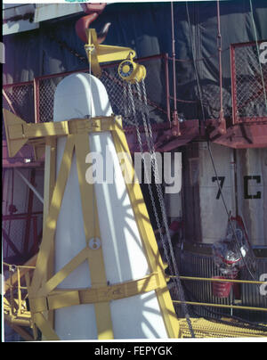 Atlas 7C Details GE Re-entry Vehicle; Nose Cone Installation Stock ...