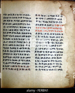 A page from an Ethiopian prayer book featuring traditional religious ...