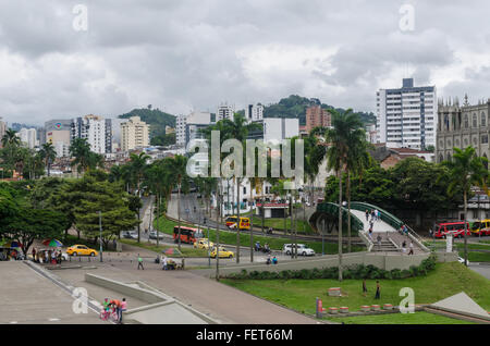 Views towards the Iglesia San Jose from the Plaza Victoria, Pereira, Colombia Stock Photo