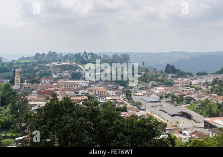 Views over Salento - a town in the coffee growing region of Quindio, Colombia Stock Photo