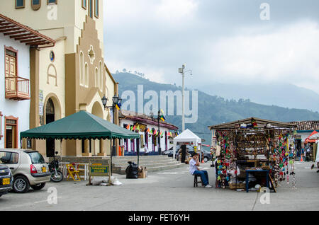 Salento - a town in the coffee growing region of Quindio, Colombia Stock Photo