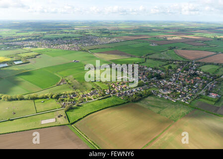 An aerial view of the Lincolnshire village of Metheringham and Stock ...