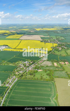 An aerial view of the Bedfordshire village of Colmworth and surrounding countryside Stock Photo