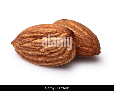 Two almonds without shell. Infinite depth of field,clipping paths Stock Photo