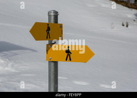 Walking signs in Switzerland Stock Photo