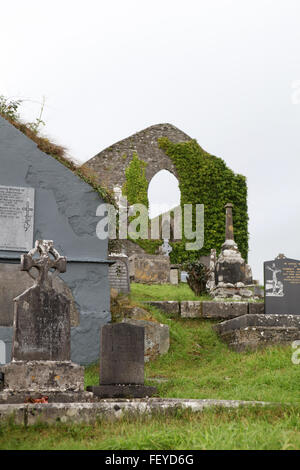 Beautiful old stone church building in ruins, Ireland Stock Photo