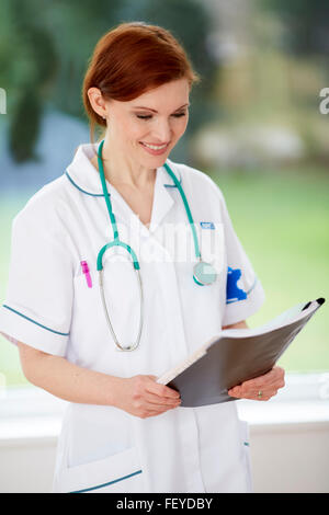 Portrait of Nurse smiling Stock Photo