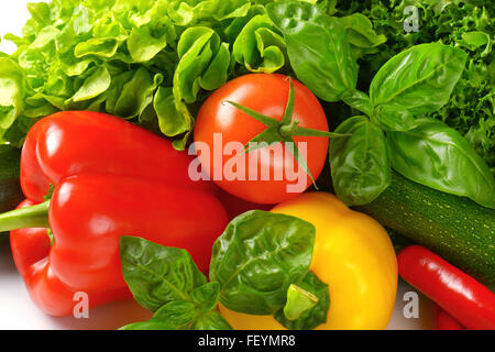 close up of assorted fresh vegetables Stock Photo