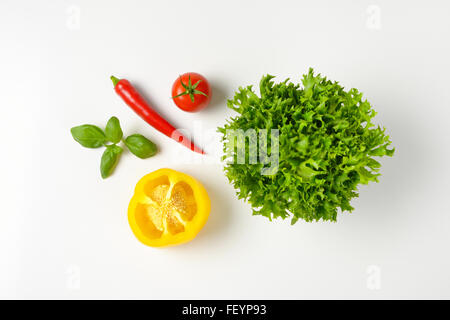 fresh raw vegetables on white background Stock Photo
