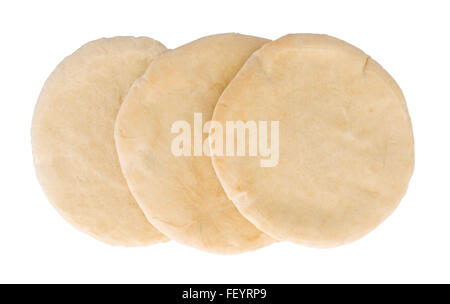 Israeli flat bread pita isolated on white background Stock Photo