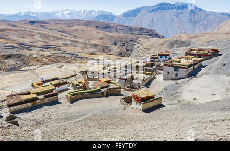 Hikkim Village in Spiti valley, Himachal Pradesh, India Stock Photo