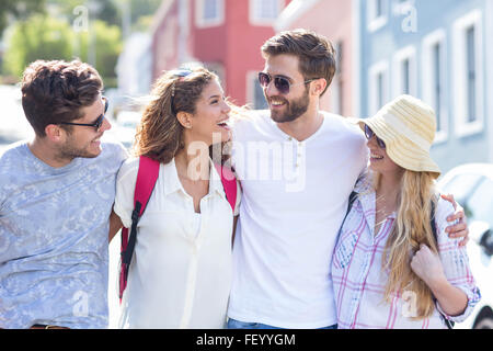 Hip friends spending time together Stock Photo