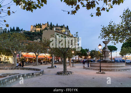 Boule square near harbour, Fortress,  Cassis , Côte d Azur France, Stock Photo