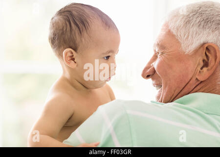 Senior man playing with his grandson Stock Photo