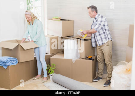 Mature couple moving out Stock Photo