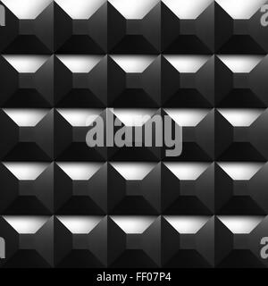 Black soundproofing foam background with light. Stock Vector