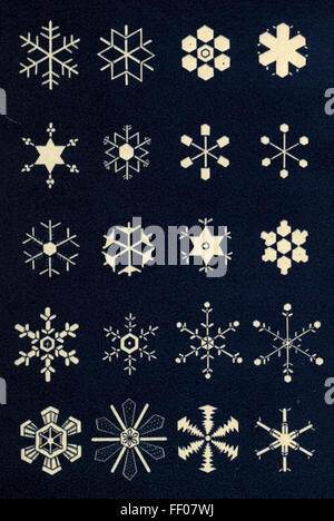 Illustrations from Snowflakes a Chapter from the Book of Nature Stock Photo