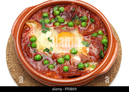 flamenco eggs, huevos a la flamenca, spanish andalusian cuisine Stock Photo