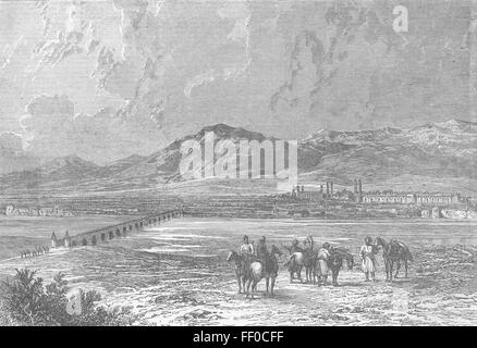 AFGHANISTAN Bridge over River Herirood 1863. Illustrated London News Stock Photo