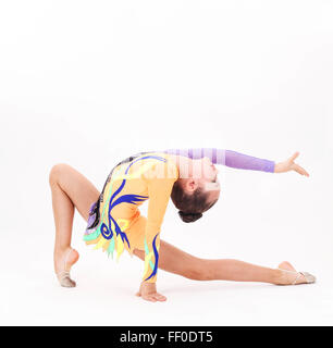 Beautiful flexible girl gymnast Stock Photo