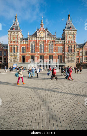 Exterior of Amsterdam Central train station in the Netherlands Stock Photo