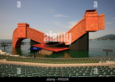 Opera Turandot on the Floating Stage, Lake Constance, Bregenz, Austria Stock Photo