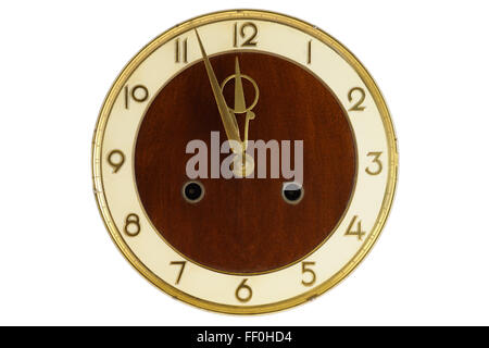 Old vintage clock face isolated on white background Stock Photo - Alamy