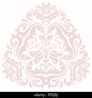 Damask floral triangular pink pattern with oriental elements. Abstract traditional ornament Stock Photo