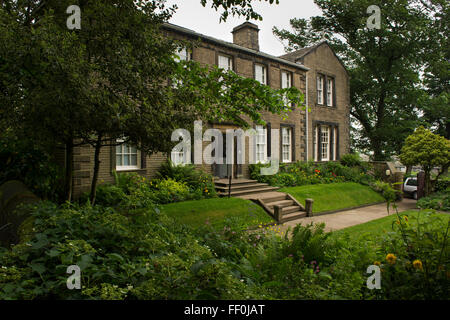 Bronte Parsonage Museum & garden - historic house where Bronte family lived (literary & cultural heritage) - Haworth, West Yorkshire, England, UK. Stock Photo