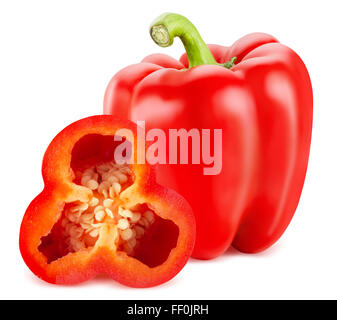 red peppers isolated on the white background. Stock Photo