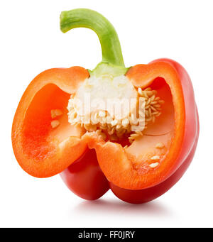 red pepper slice isolated on the white background. Stock Photo