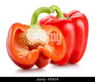 red peppers isolated on the white background. Stock Photo