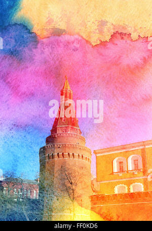 Tower of the Moscow Kremlin in Russia Stock Photo