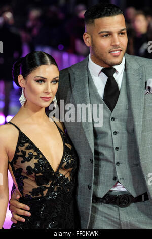 Cally Jane Beech and Luis Morrison arrives on the red carpet for the European Premiere of “How To Be Single” on 09/02/2016 at The VUE West End, London. Picture by Julie Edwards/Alamy Live News. Stock Photo