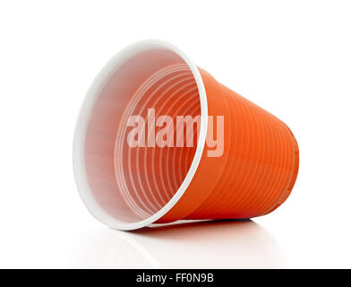 Disposable glass isolated on a white background Stock Photo