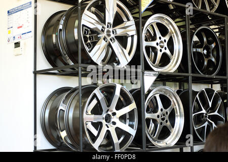 Car alloy tyre rims Stock Photo