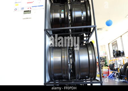 Car alloy tyre rims Stock Photo