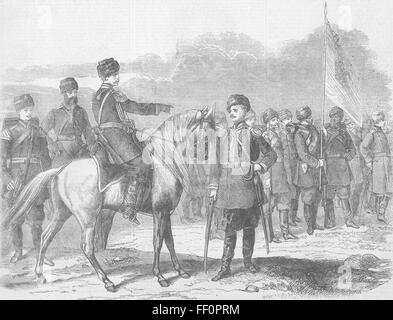RUSSIA Imperial Chasseurs of Russian Army 1862. Illustrated London News Stock Photo