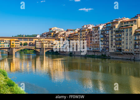 Ponte Vecchio and city skyline , Florence , Italy Stock Photo