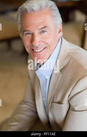 Older Caucasian man smiling Stock Photo