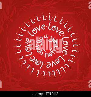 Love you red calligraphic text in form of heart 1429634 Vector Art