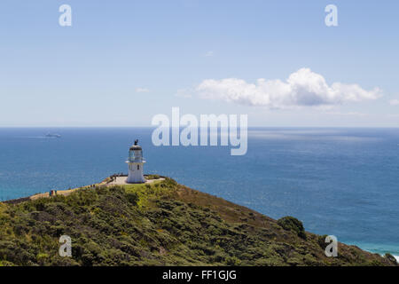 Photograph of the lighthouse at Cape Reinga on the North Island in New Zealand. Stock Photo