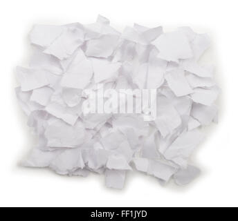 Torn leaves white blank crumpled paper Stock Photo