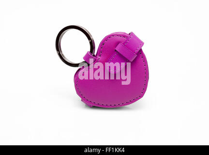 purple leather trinket isolated on white Stock Photo