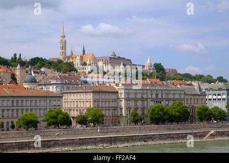 Matthias Church, Fisherman's Bastion at the heart of Buda's Castle District and the Danube, Budapest, Hungary, Europe Stock Photo