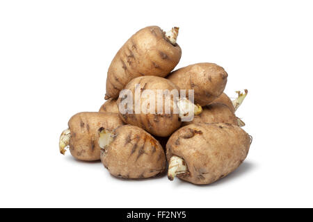 Fresh turnip-rooted chervil on white background Stock Photo