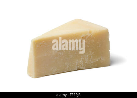 Piece of Parmesan cheese on white background Stock Photo